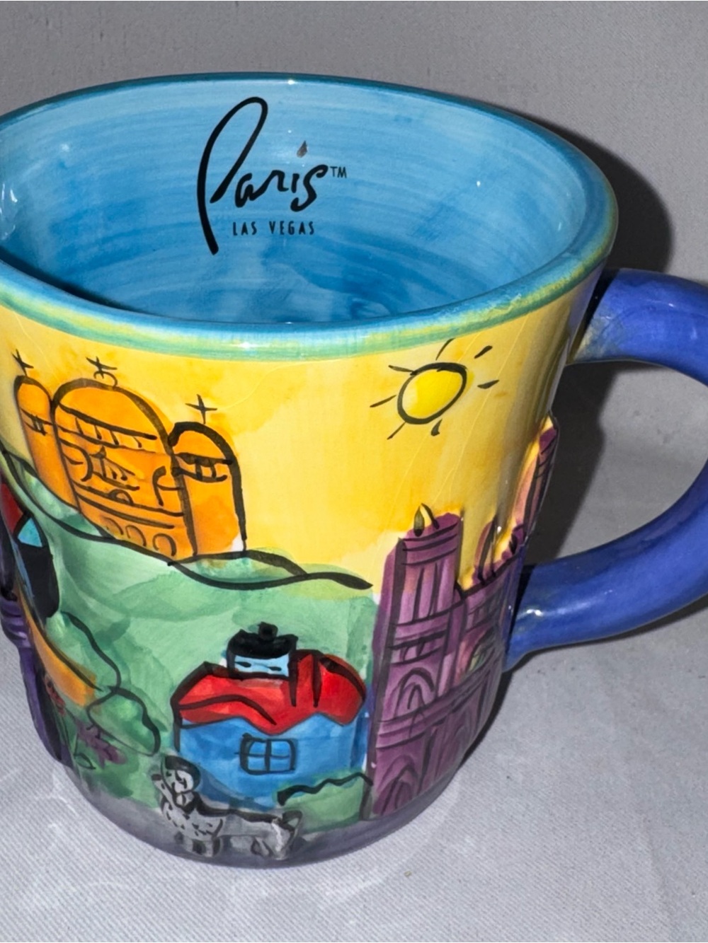 Paris Las Vegas Hotel Casino 3D Relief Coffee Mug Sculpted Textured Ceramic Cup